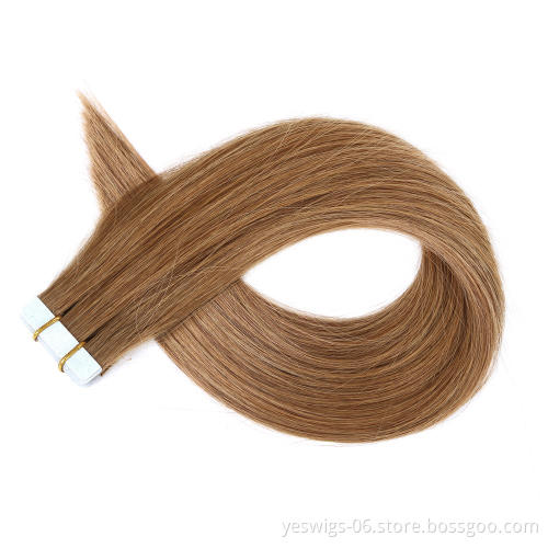 Double Drawn Burmese Virgin Tape Hair Vendors PayPal Accept, Human Hair Manufacturer 8# Pure Color Virgin Cuticle Aligned Weaves